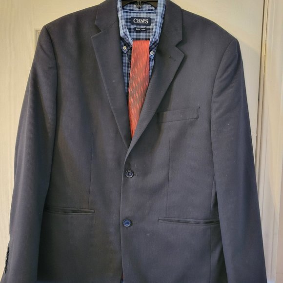 Savanne Other - Bundle-Dark Blue Pin-Striped Sport Coat, Chaps Shirt, and David Taylor Tie!